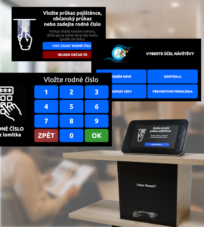 Dotykový kiosek pro pacienty